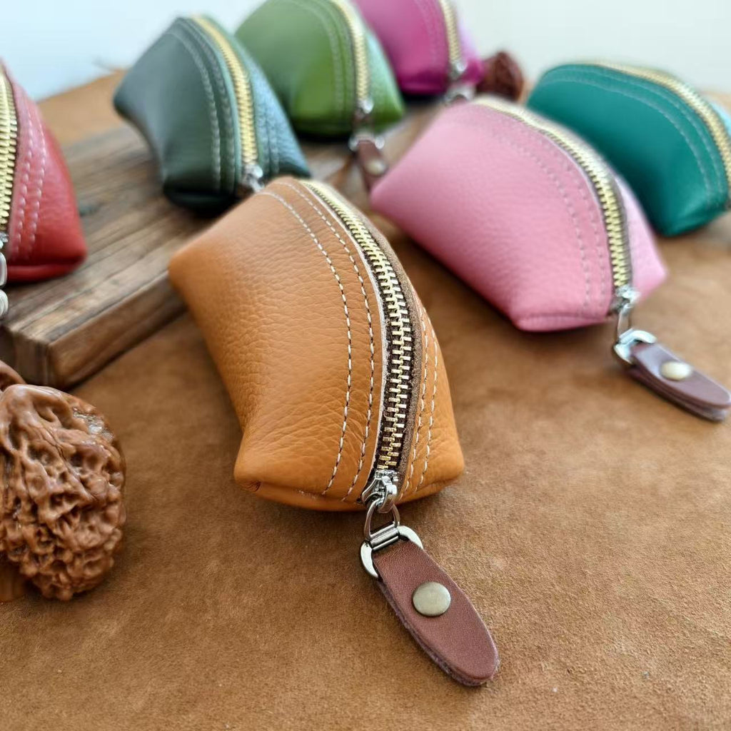 Genuine Leather Wenwan Walnut Storage Pouch