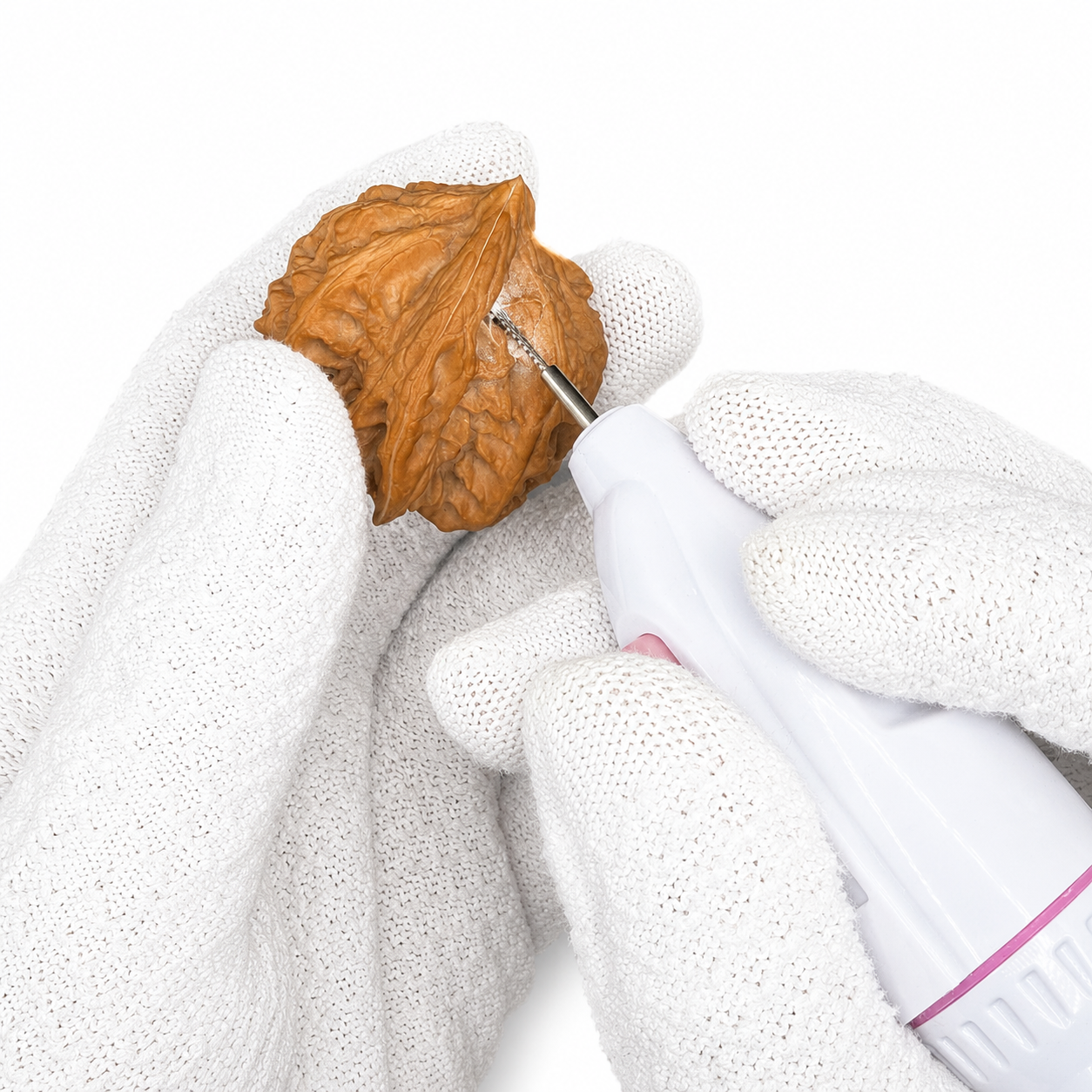 Electric Walnut Crevice Cleaning Pen (With 3 Brush Types)