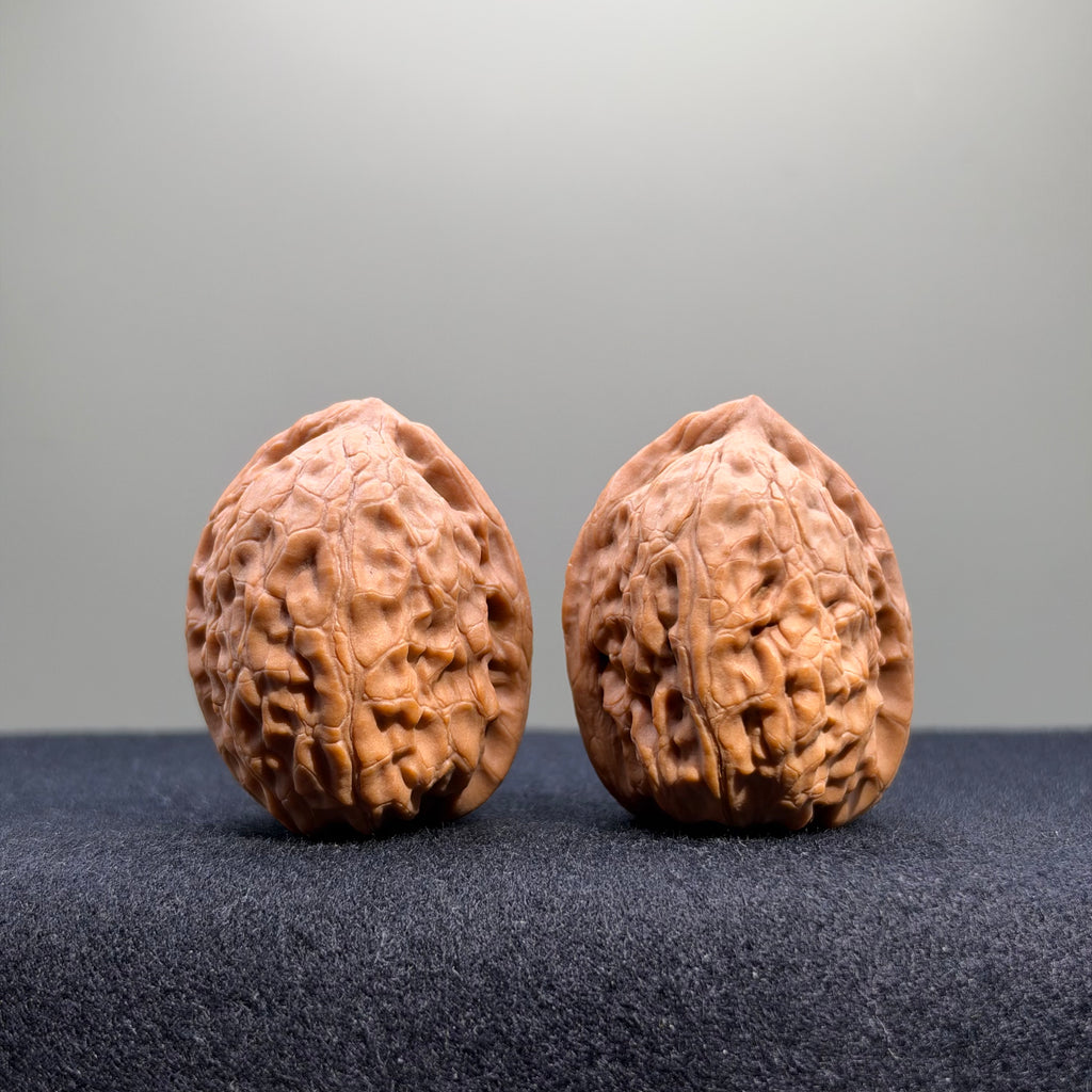 Pinggu Sheli Wenwan Walnut · 32mm · Natural · Collector Ritual