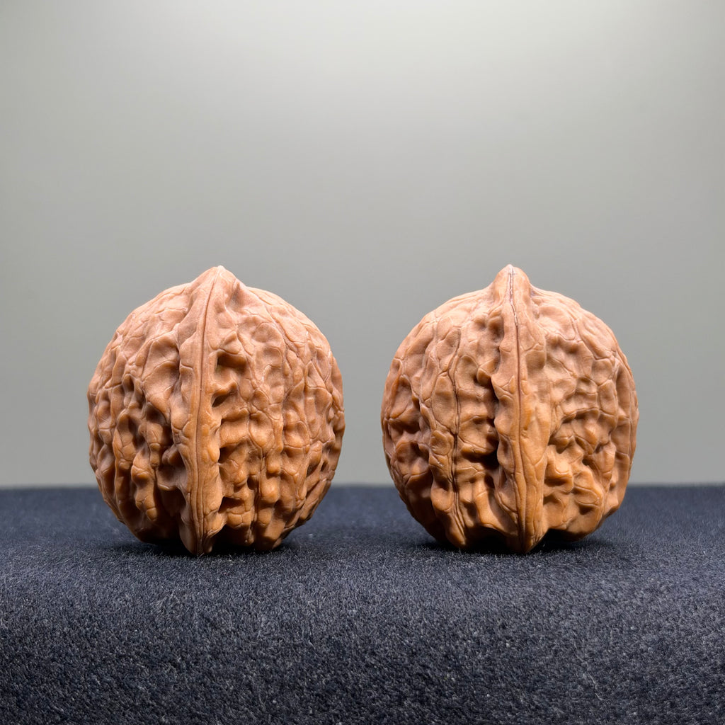 Pinggu Sheli Wenwan Walnut · 32mm · Natural · Collector Ritual