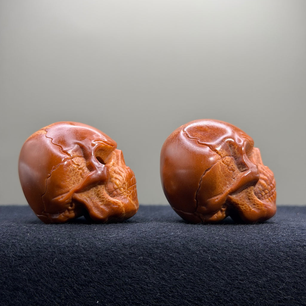 Punisher Skull Olive Pit Carving · 35mm · Premium Ritual