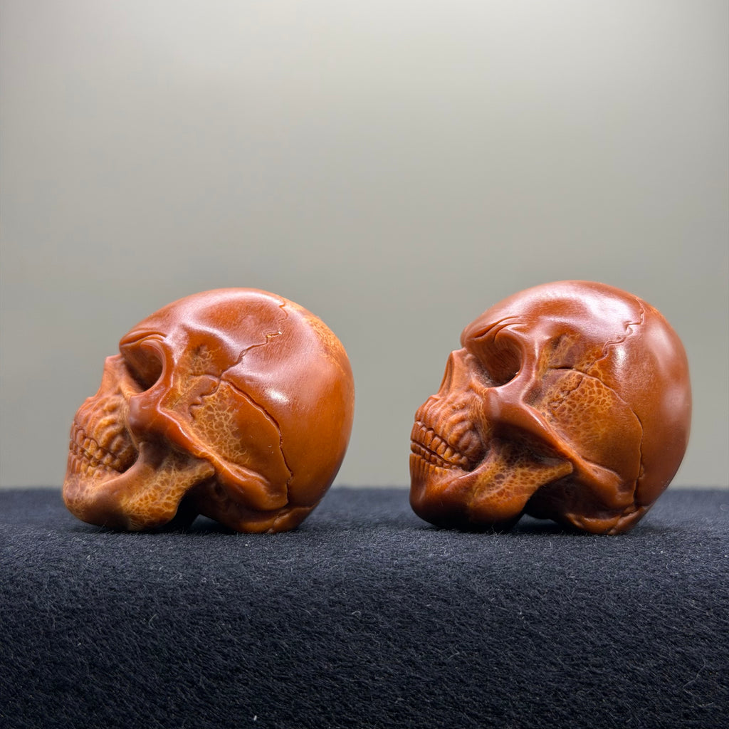 Punisher Skull Olive Pit Carving · 35mm · Premium Ritual