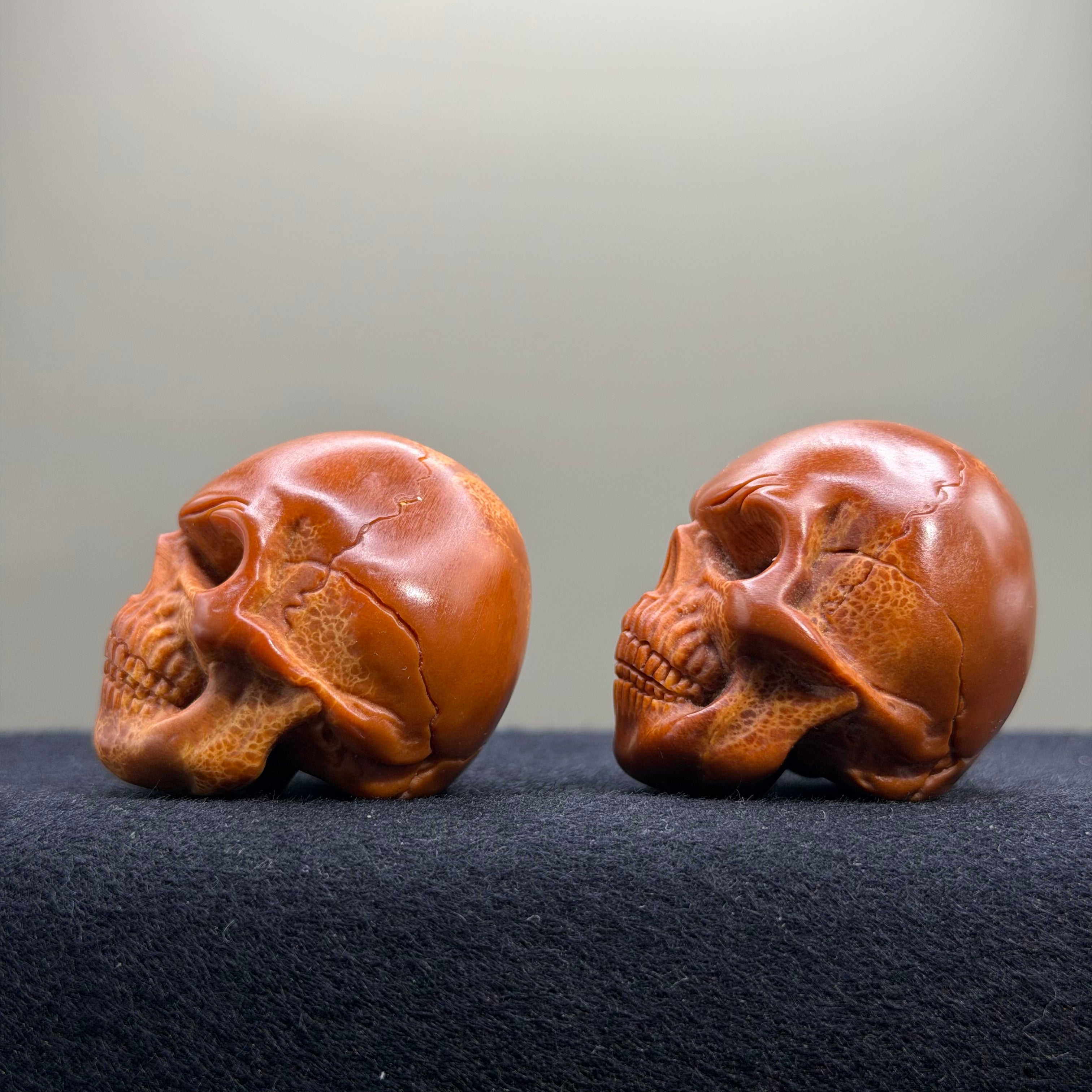 Punisher Skull Olive Pit Carving · 35mm · Premium Ritual