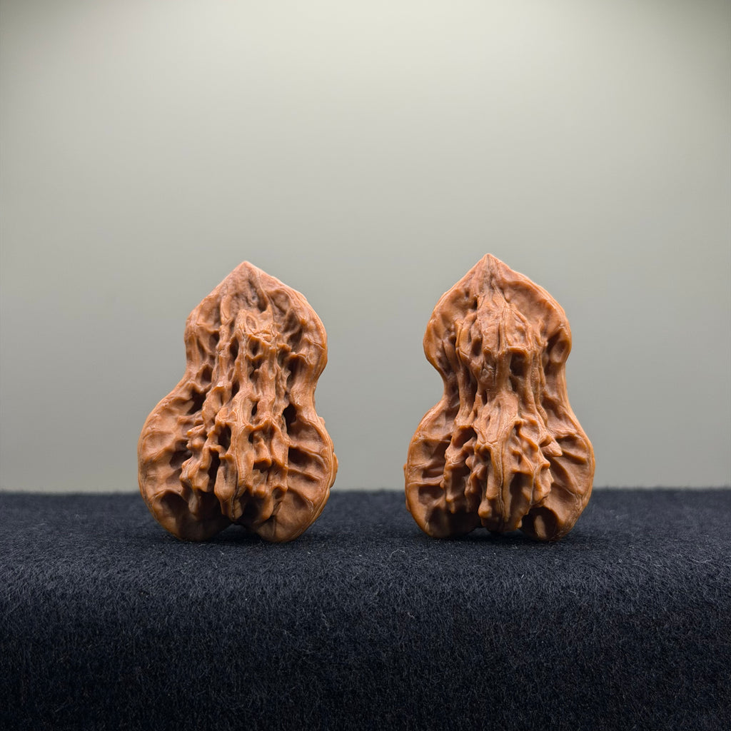 Gourd Tri-Ridge Wenwan Walnut · 31mm · Natural · Premium Ritual