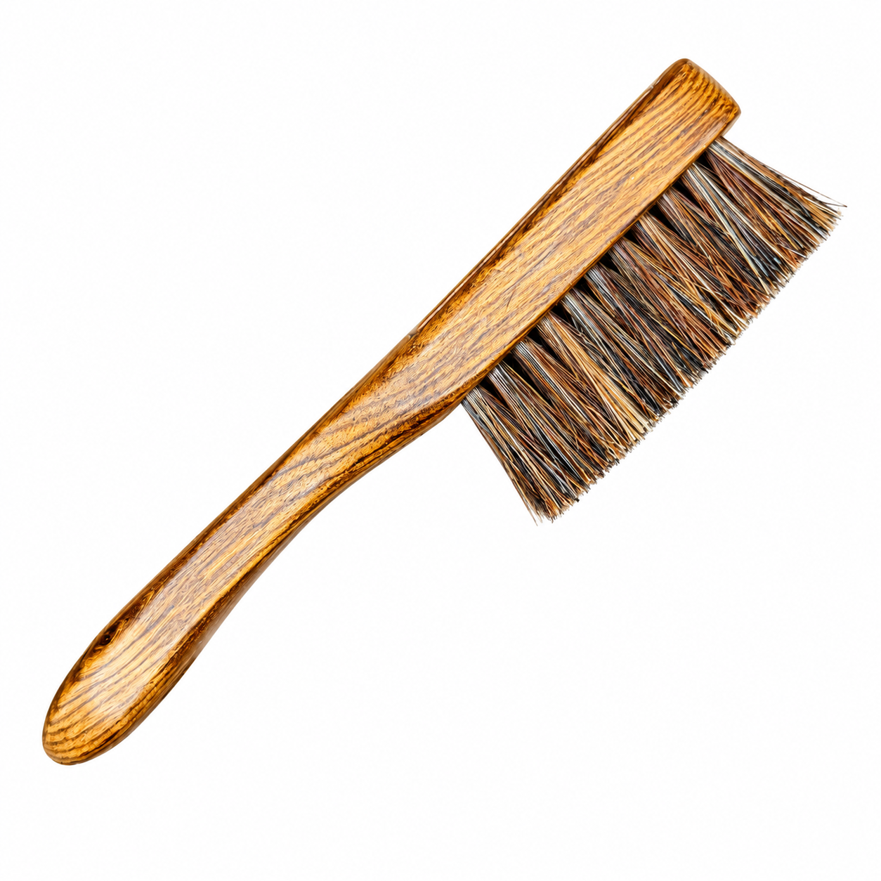 Wooden-Handle Boar Bristle Walnut Brush